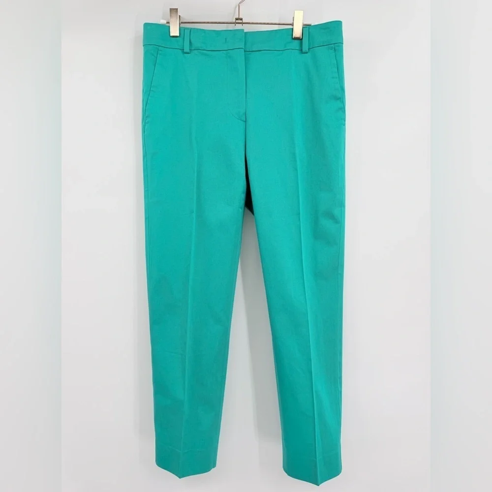 MAX MARA Turquoise Lince Stretch Cotton Cigarette Trousers Spring 2023
